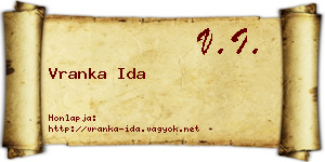 Vranka Ida névjegykártya